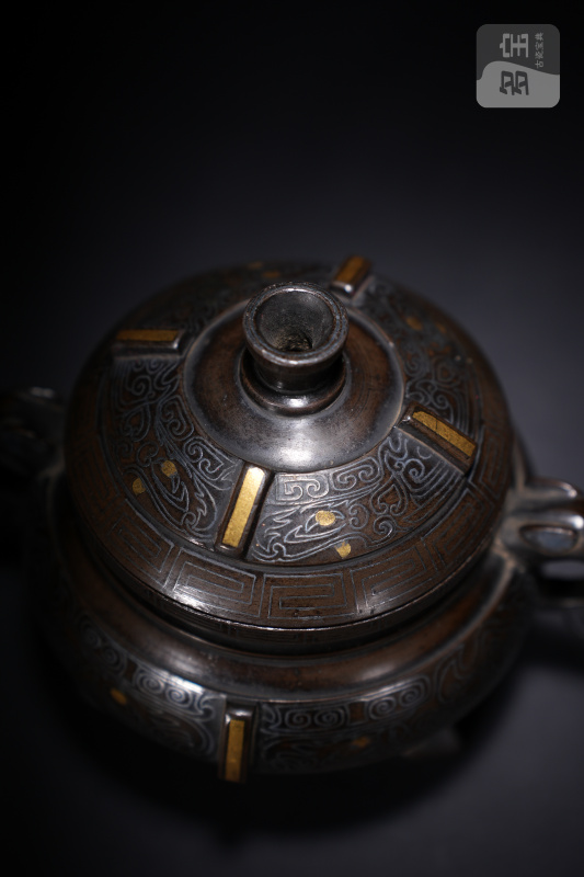 明 铜错金银蚰耳炉 - 图3